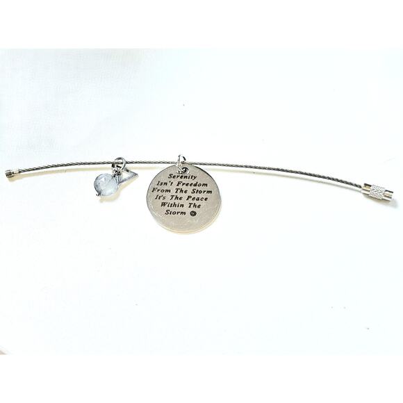 Serenity Quote Keychain Labradorite Recovery AA Alcoholics Anonymous Keyring - Picture 3 of 6